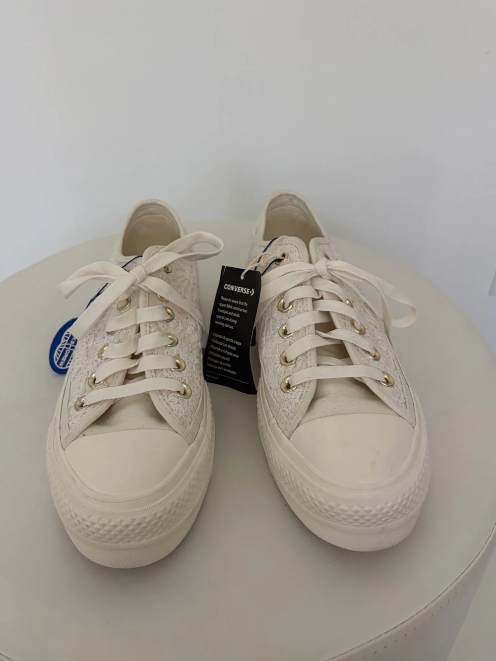NWT Converse Women’s Platform Lace-Up Sneakers in Off-White